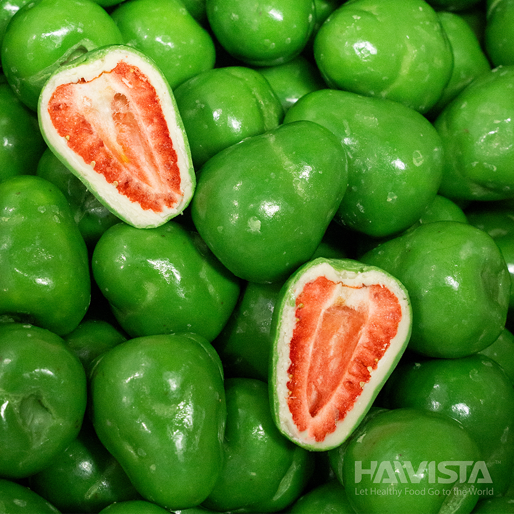 Freeze-Dried Strawberry Coated in Lime Flavored Chocolate | 1kg Bulk Pack