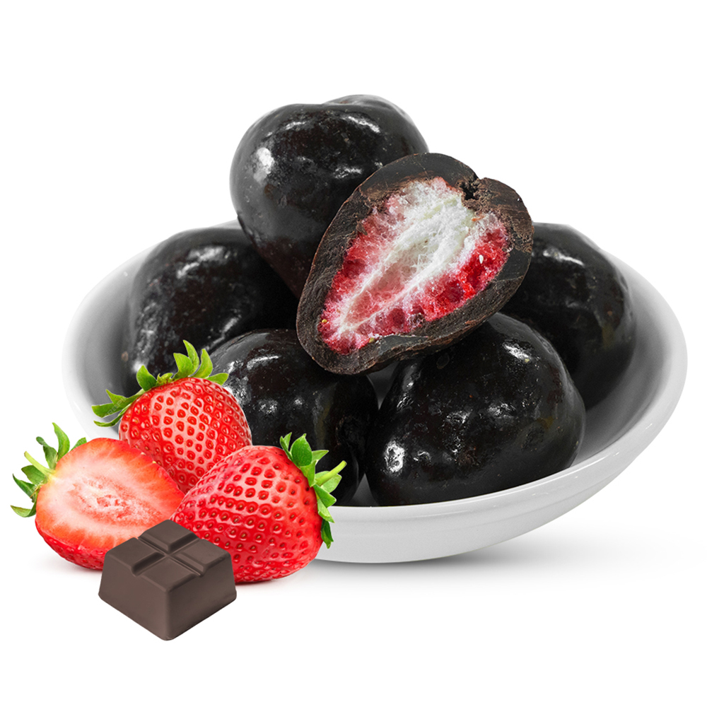 Freeze-Dried Strawberry Coated in Dark Chocolate | 1kg Bulk Pack